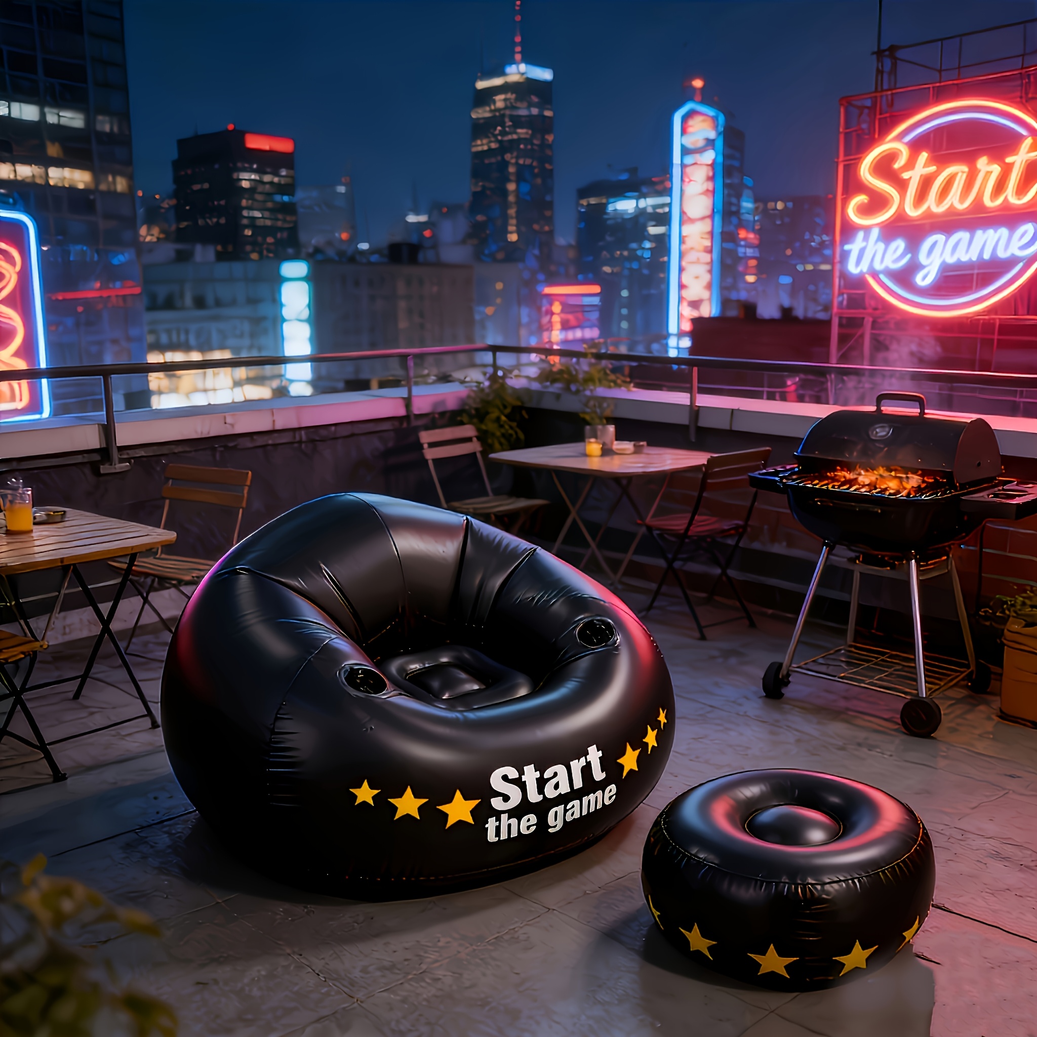 Outdoor Furniture Lounge Set - Gaming Inflatable Lazy Sofa Chair PVC