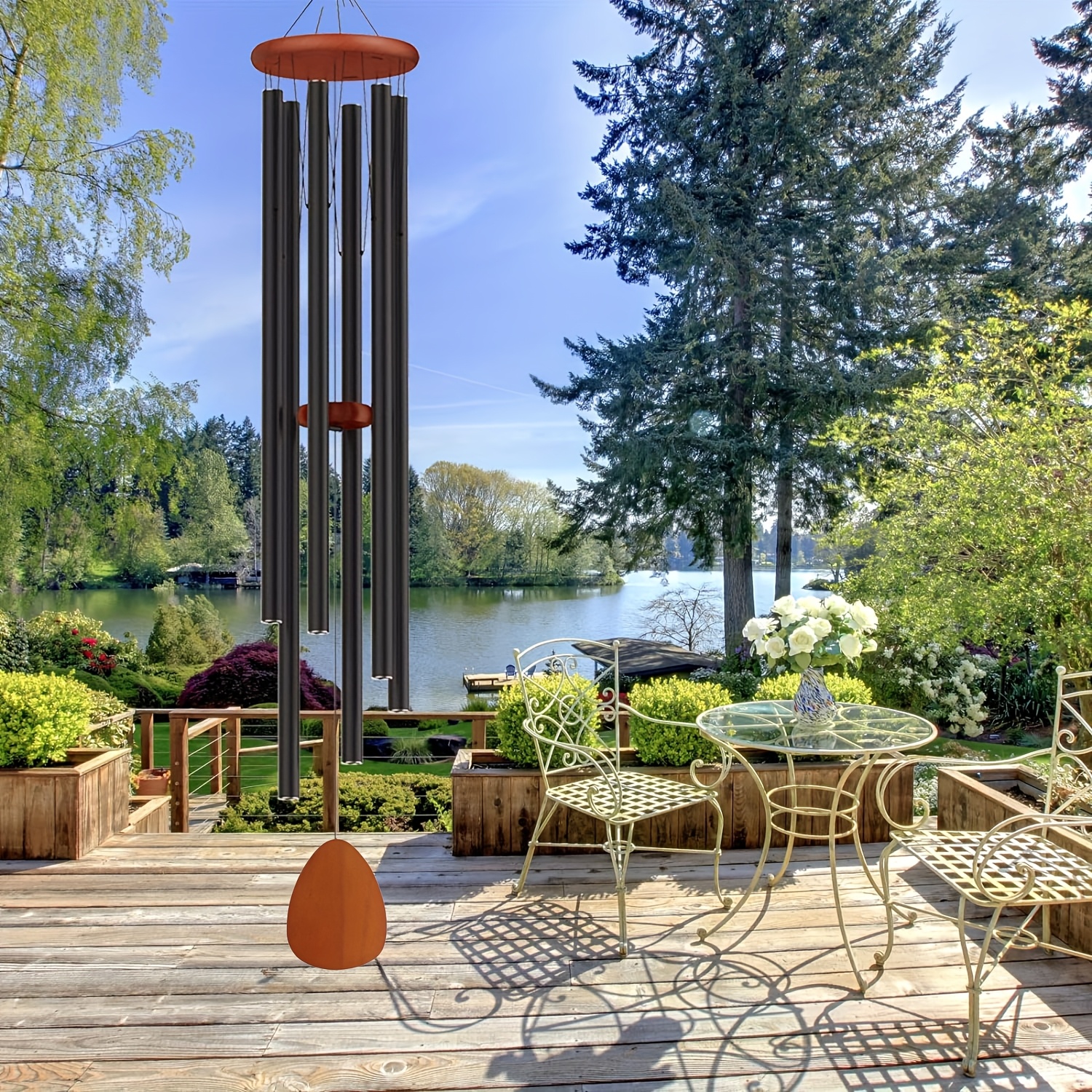 Outdoor Furniture Durable - Black Classic Wind Chime - with