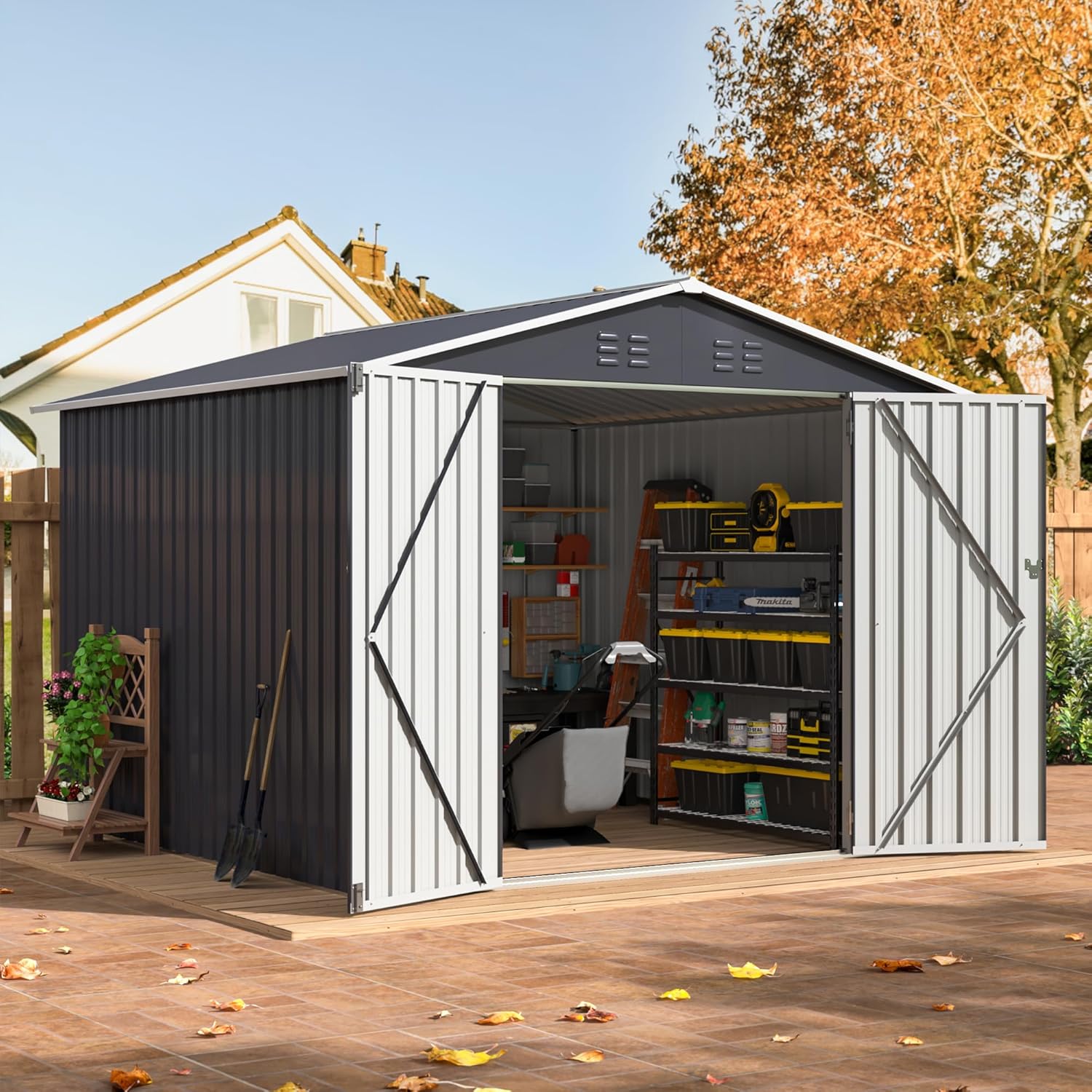 Outdoor Furniture Design - 8x8 FT Outdoor Storage Shed, Utility