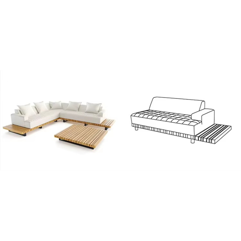 Waterproof Teak Wood Garden So - Outdoor Furniture Lounge Set recension och pris