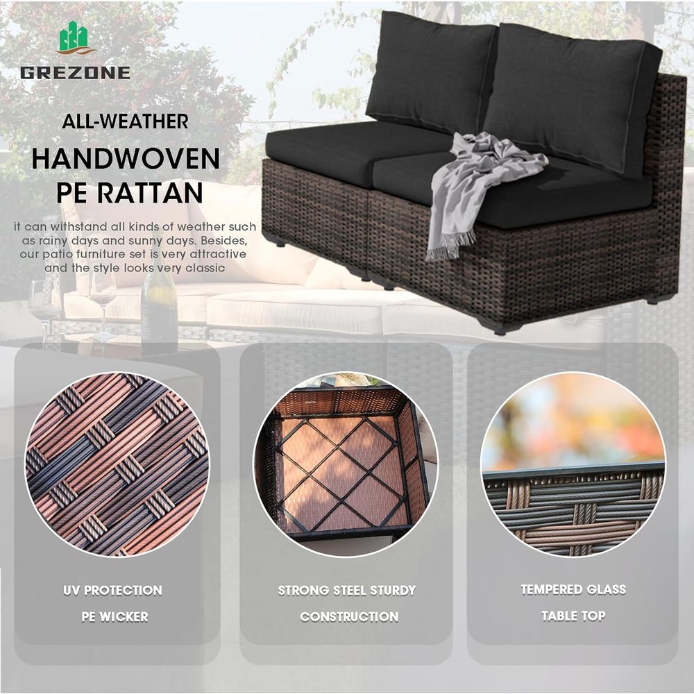 13-Piece Outdoor Sectional Pat - Outdoor Furniture With Fire Pit Table recension och pris