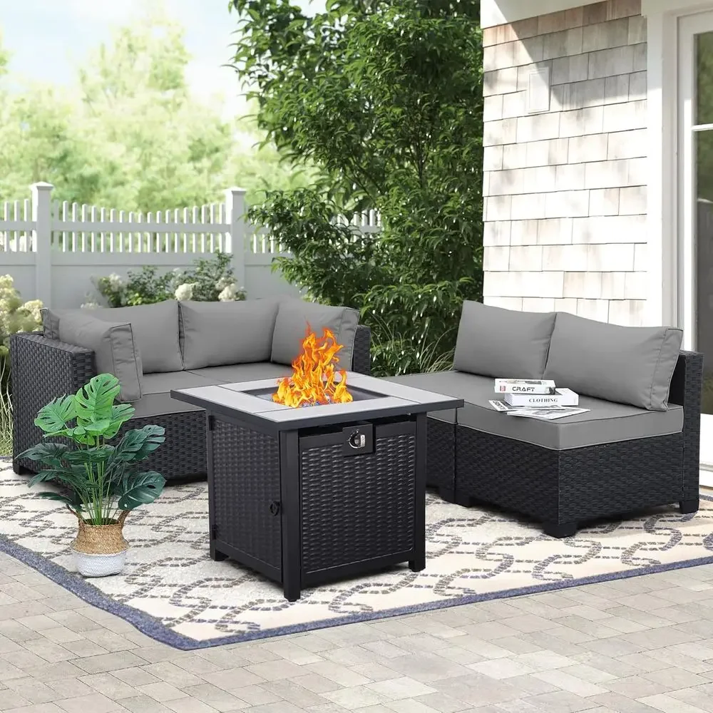 5-Piece Outdoor Patio Furnitur - Outdoor Furniture With Fire Pit Table recension och pris