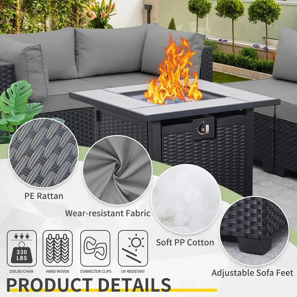 5-Piece Outdoor Patio Furnitur - Outdoor Furniture With Fire Pit Table recension och pris