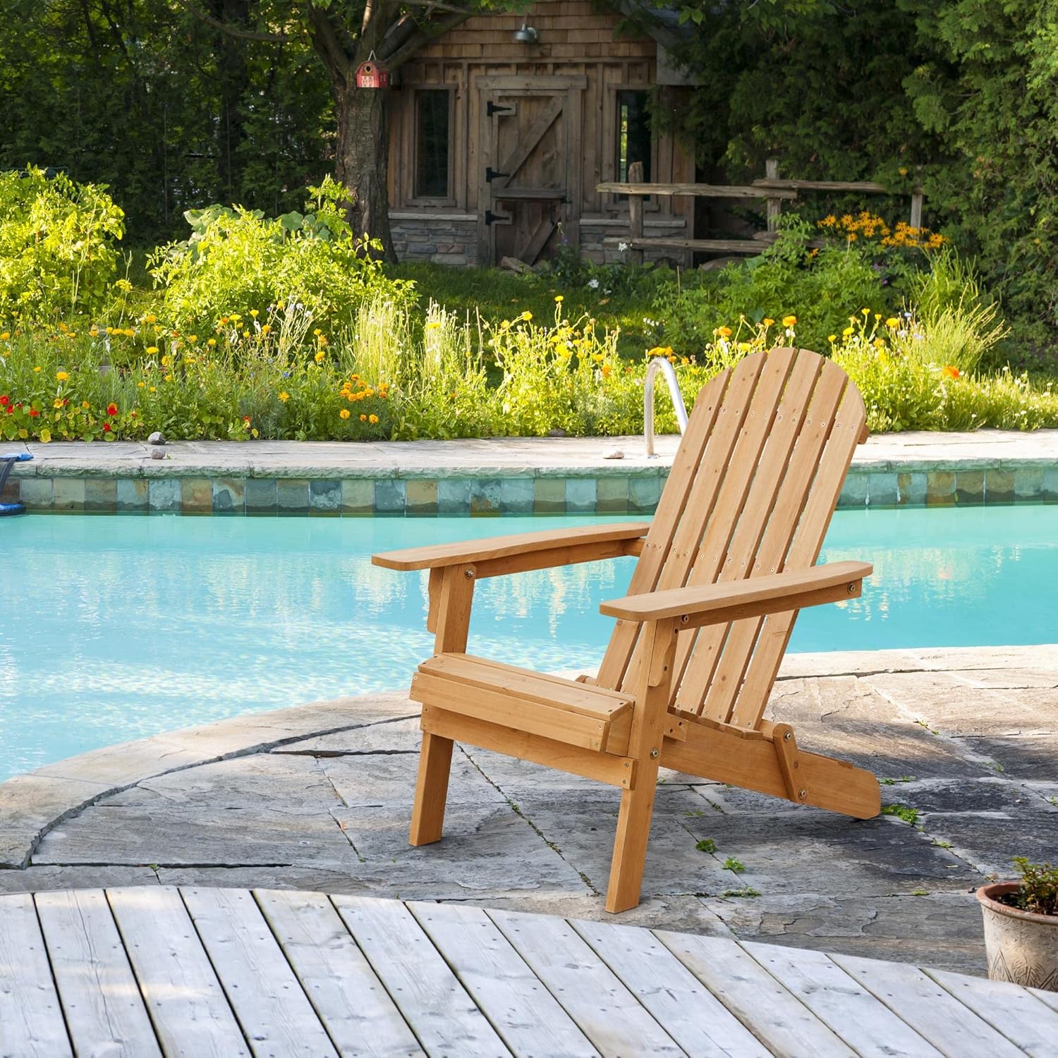 Folding Adirondack Chair Set o - Outdoor Furniture Lounge Set recension och pris