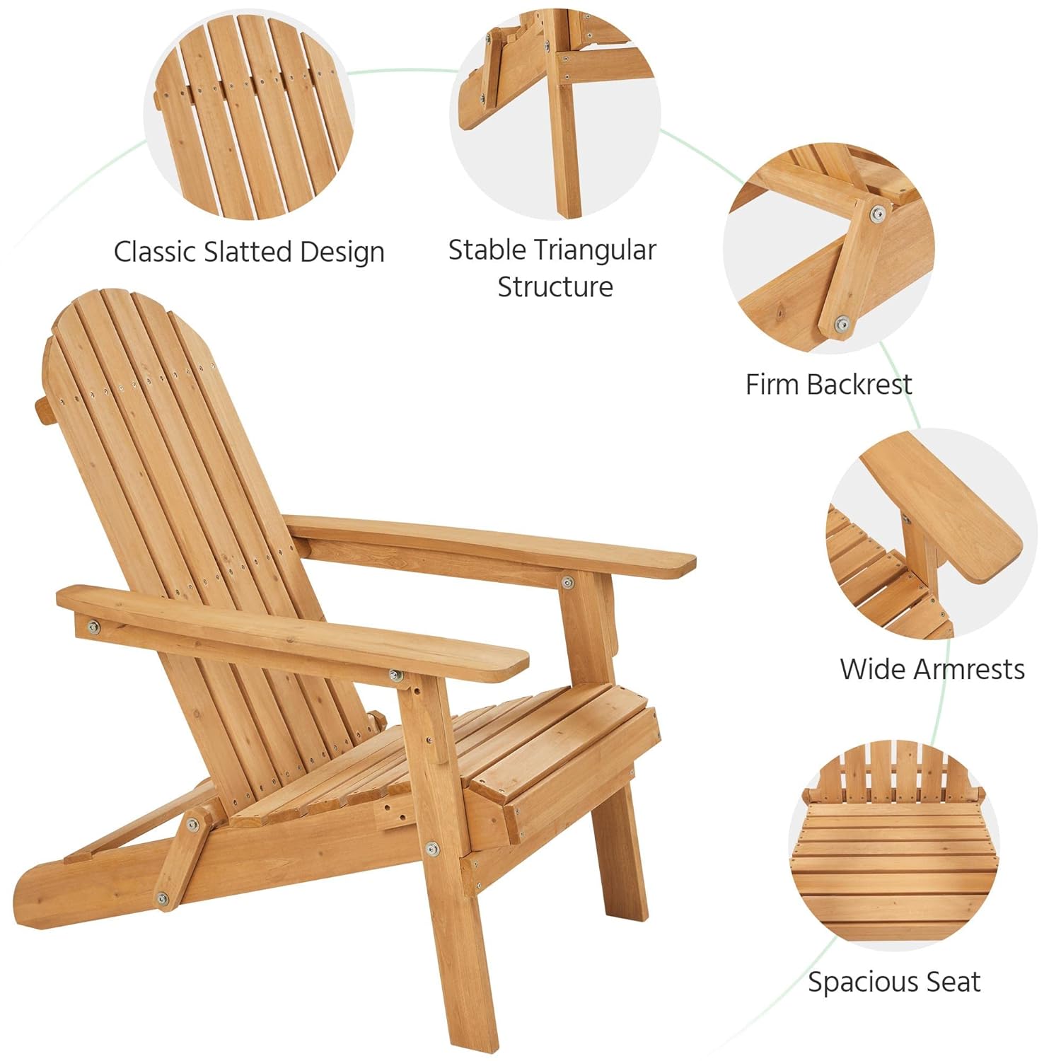 Folding Adirondack Chair Set o - Outdoor Furniture Lounge Set recension och pris