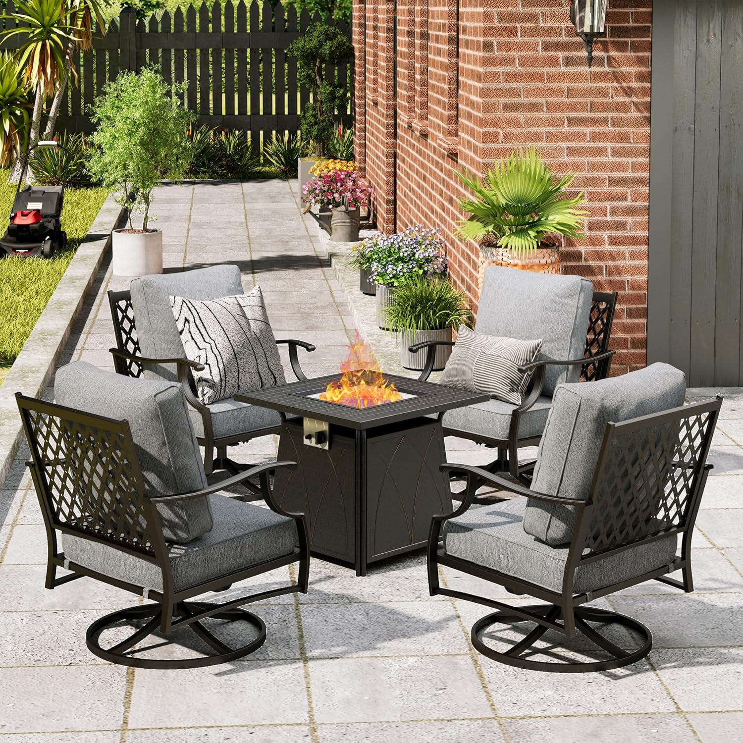 Patio Furniture Set with Fire  - Outdoor Furniture With Fire Pit Table recension och pris
