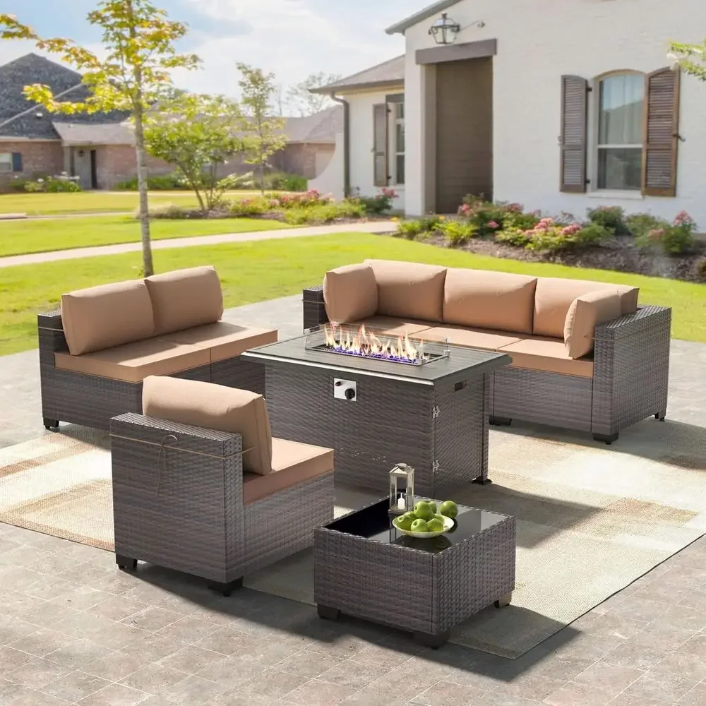 8-Piece Outdoor Patio Furnitur - Outdoor Furniture With Fire Pit Table recension och pris