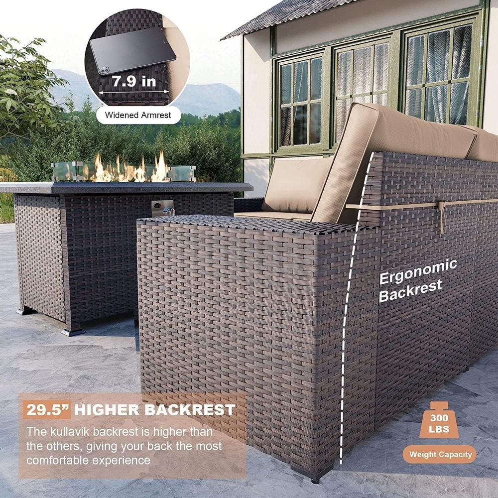 7-Piece Outdoor Patio Furnitur - Outdoor Furniture With Fire Pit Table recension och pris