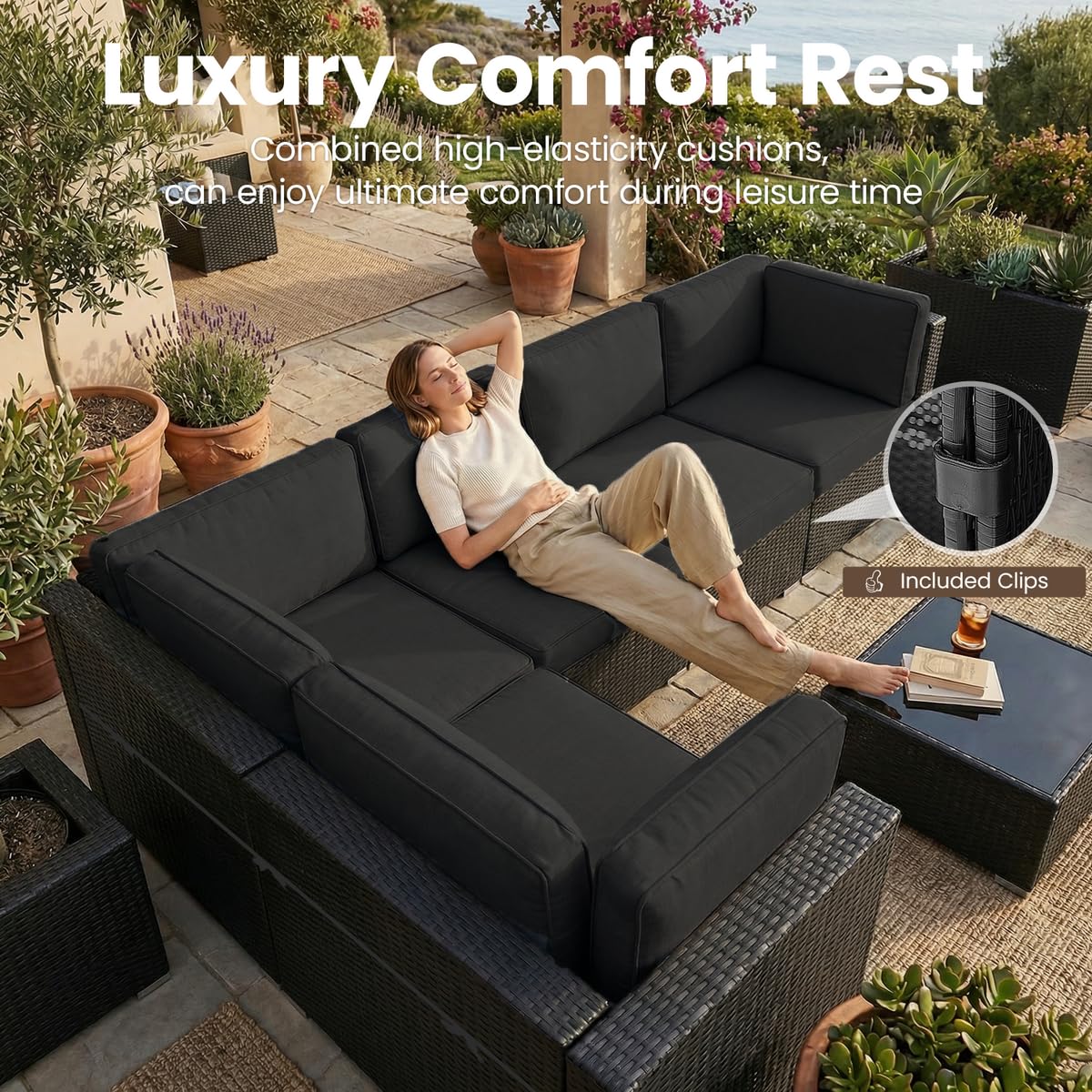 8 Pieces Patio Furniture Set w - Outdoor Furniture With Fire Pit Table recension och pris
