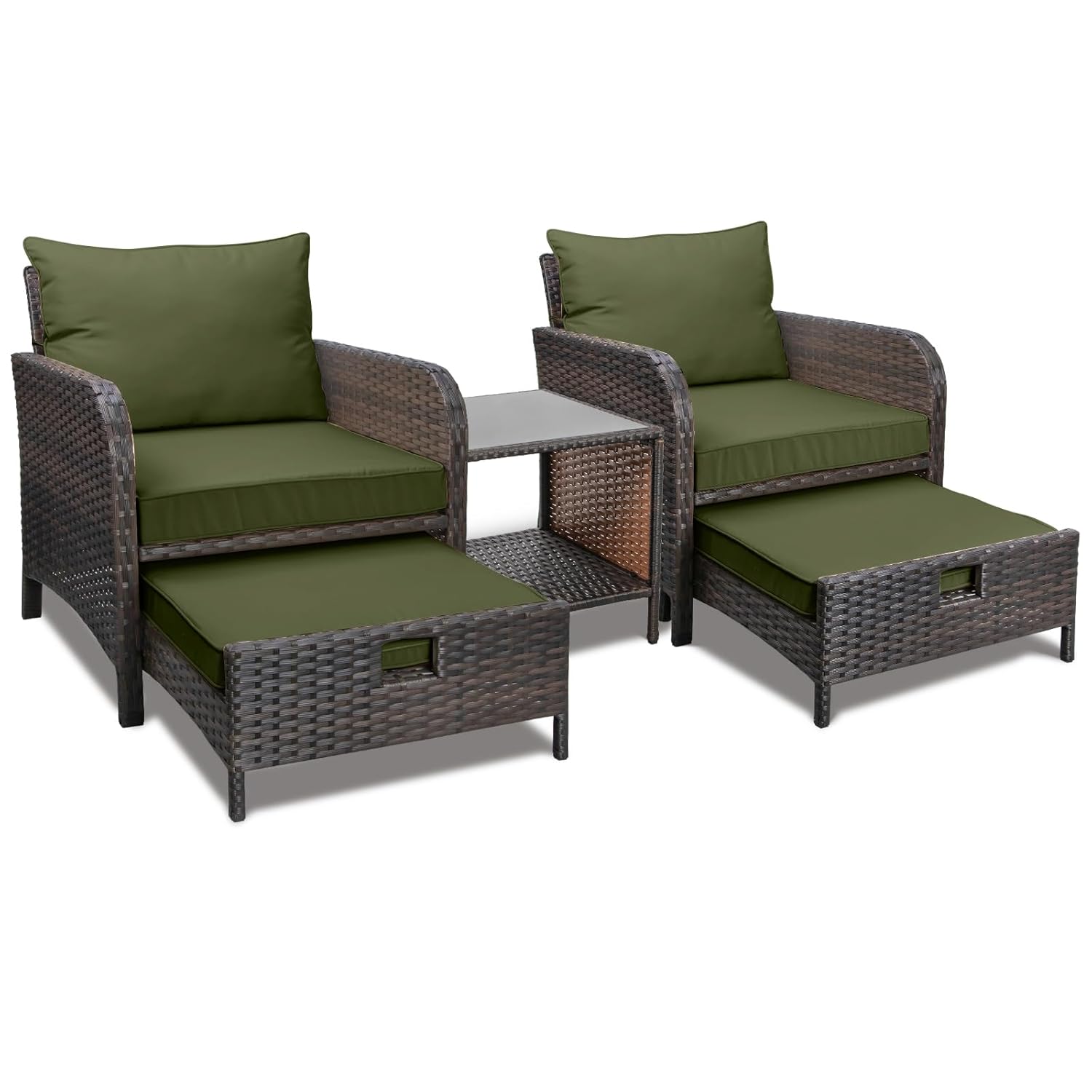 5 Piece PE Rattan Patio Set Ou - Outdoor Furniture Lounge Set recension och pris