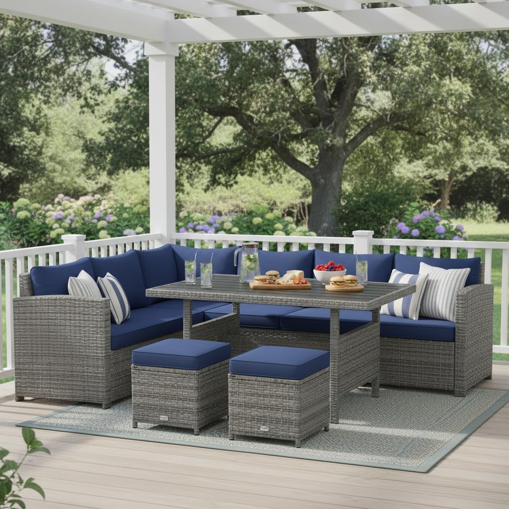 7 Piece All Weather Wicker Pat - Outdoor Furniture Europe recension och pris