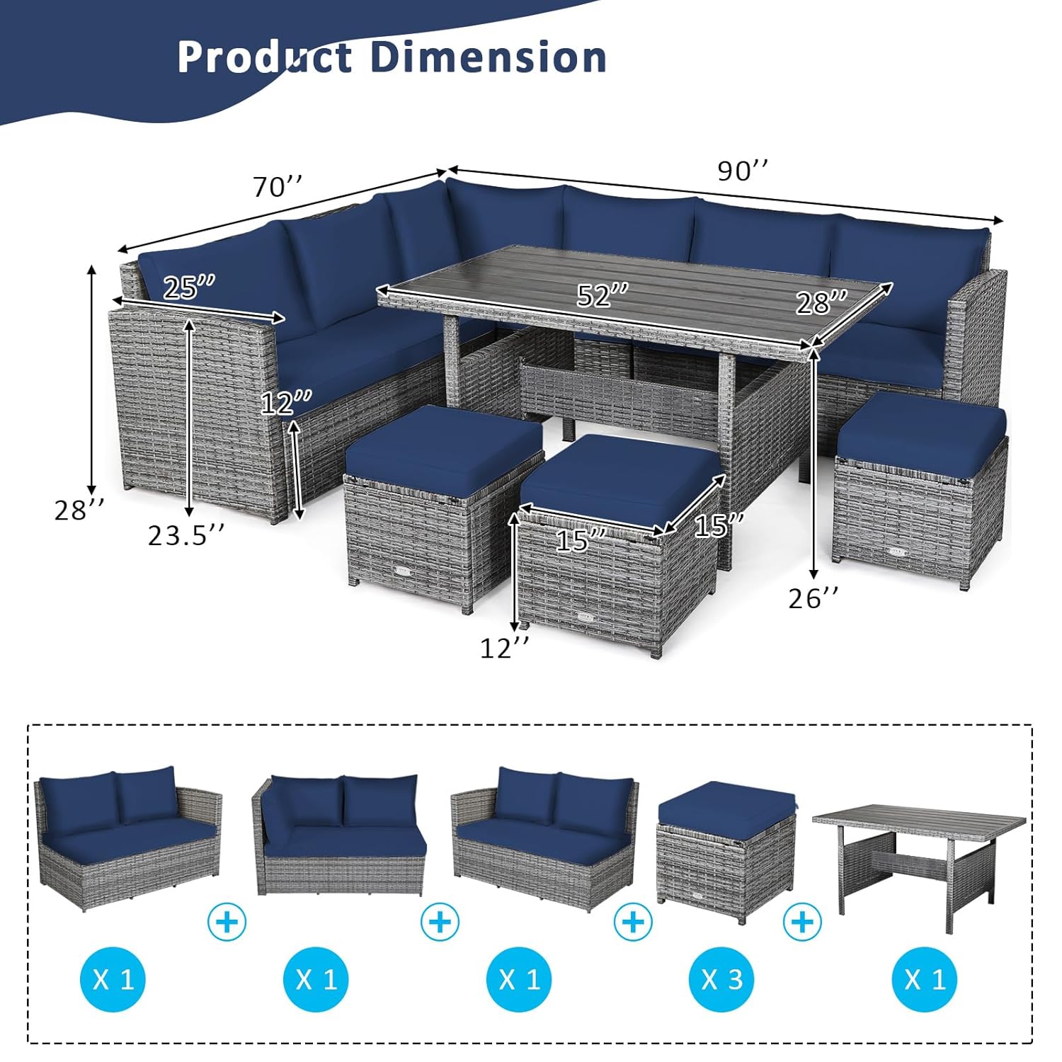 7 Piece All Weather Wicker Pat - Outdoor Furniture Europe recension och pris