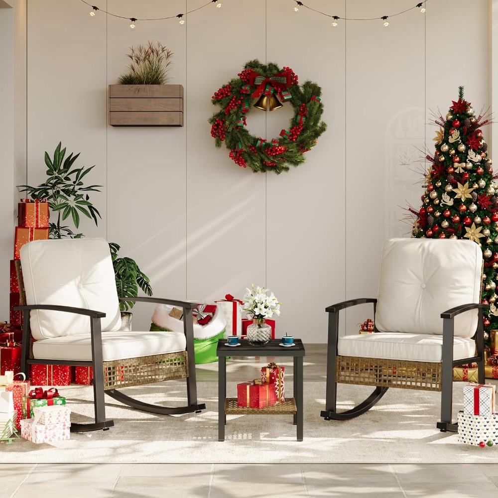 3-Piece Rattan Rocking Bistro  - Outdoor Furniture Europe recension och pris