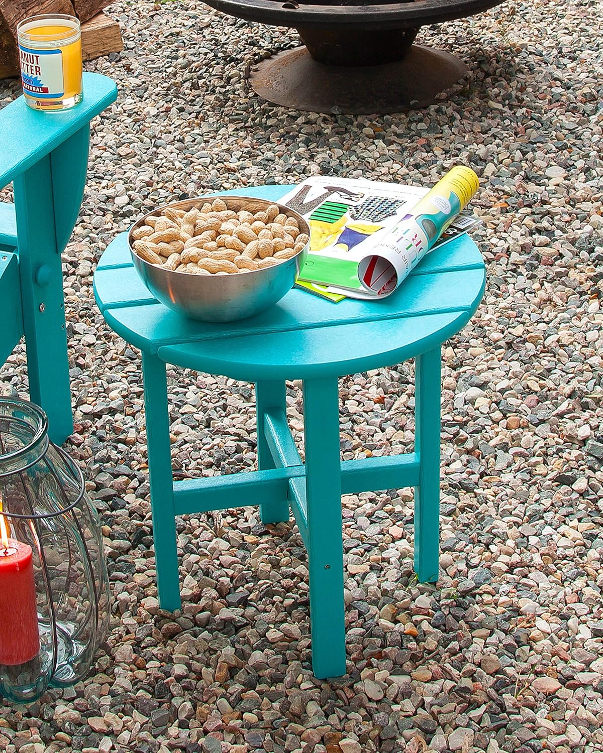 Round Side Table, 18 Inch, Out - Outdoor Furniture Recycled Plastic recension och pris