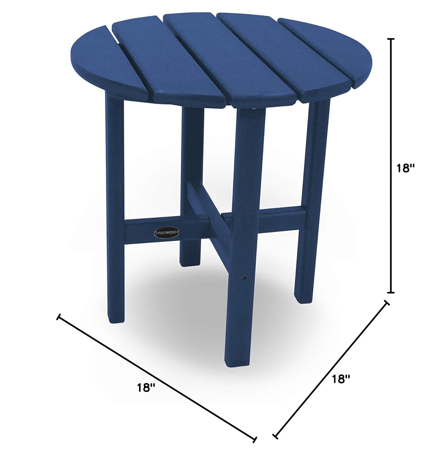 Round Side Table, 18 Inch, Out - Outdoor Furniture Recycled Plastic recension och pris