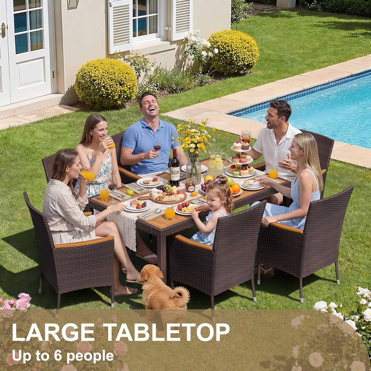 7 Piece Patio Dining Set Acaci - Outdoor Furniture Deals recension och pris