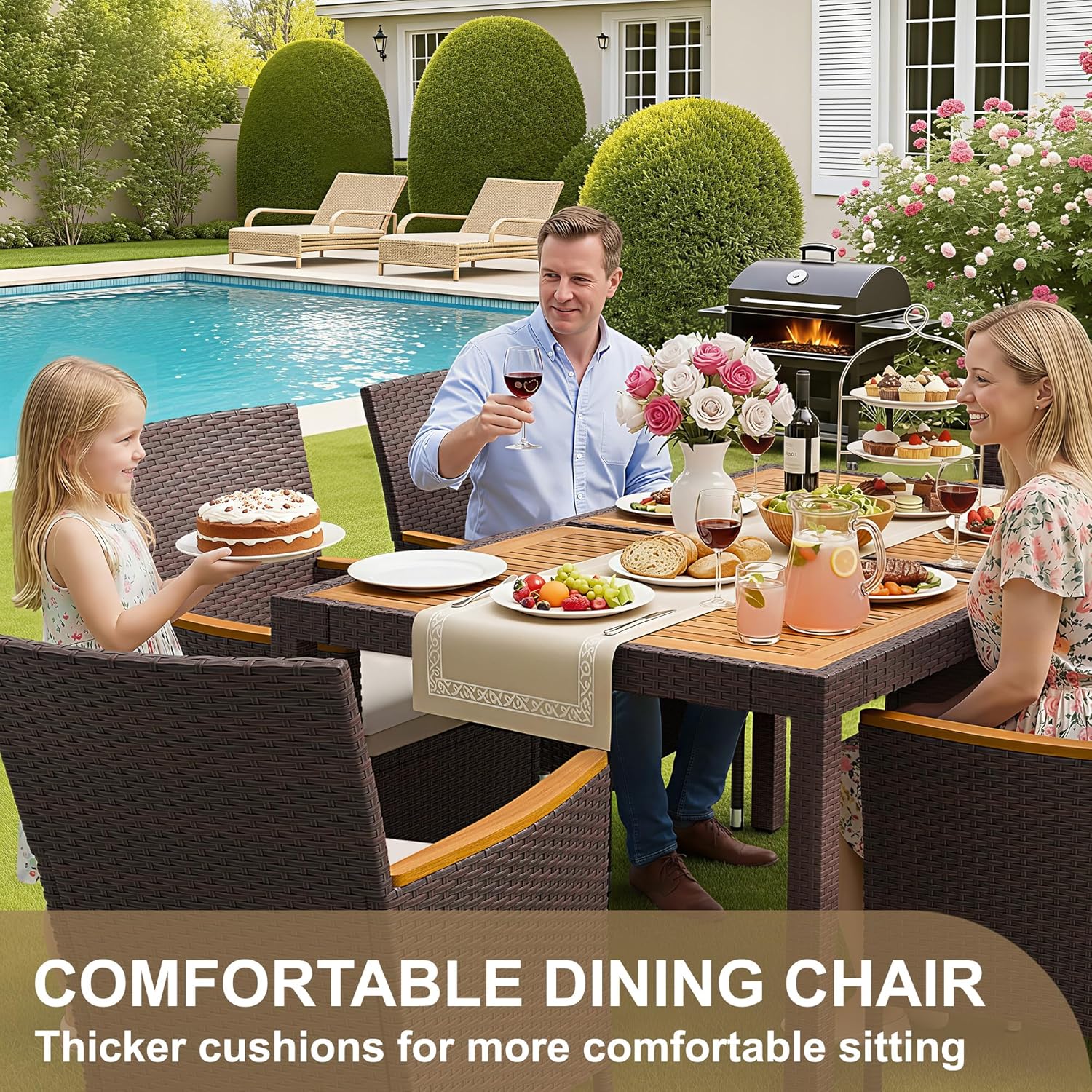 7 Piece Patio Dining Set Acaci - Outdoor Furniture Deals recension och pris