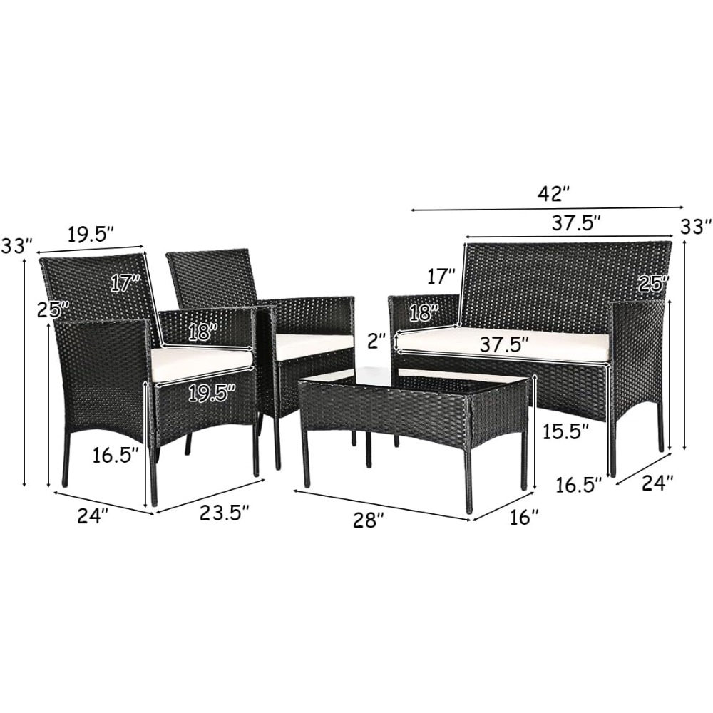 8 Pieces Patio Rattan Furnitur - Outdoor Furniture Deals recension och pris