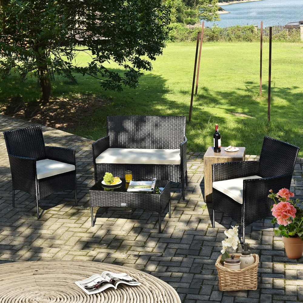 8 Pieces Patio Rattan Furnitur - Outdoor Furniture Deals recension och pris