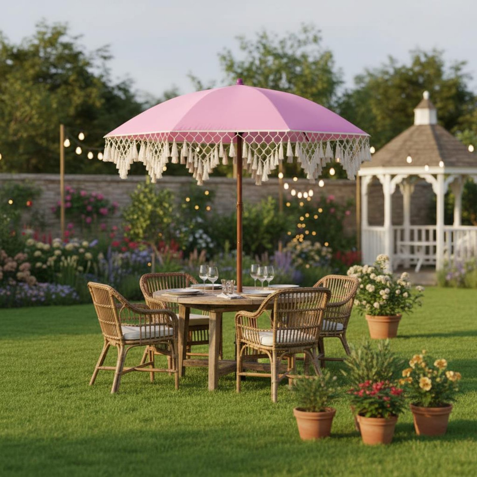 Tassel Patio Umbrella Portable - Outdoor Furniture Vendors recension och pris