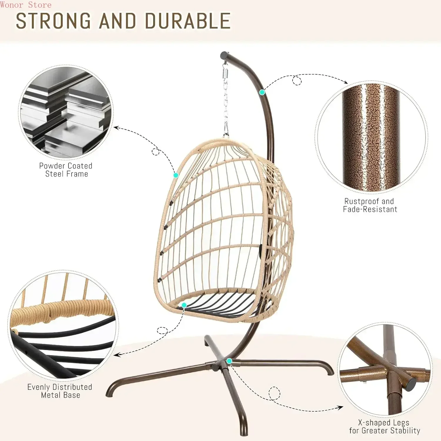 Outdoor Swing Egg Chair with S - Outdoor Furniture Heavy recension och pris