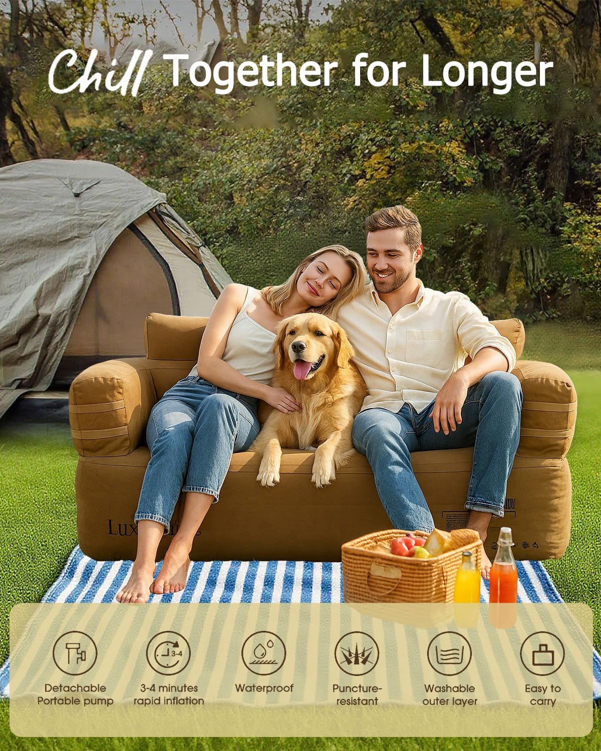 Portable Inflatable Couch for  - Outdoor Furniture Durable recension och pris