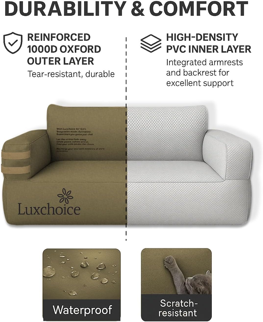 Portable Inflatable Couch for  - Outdoor Furniture Durable recension och pris