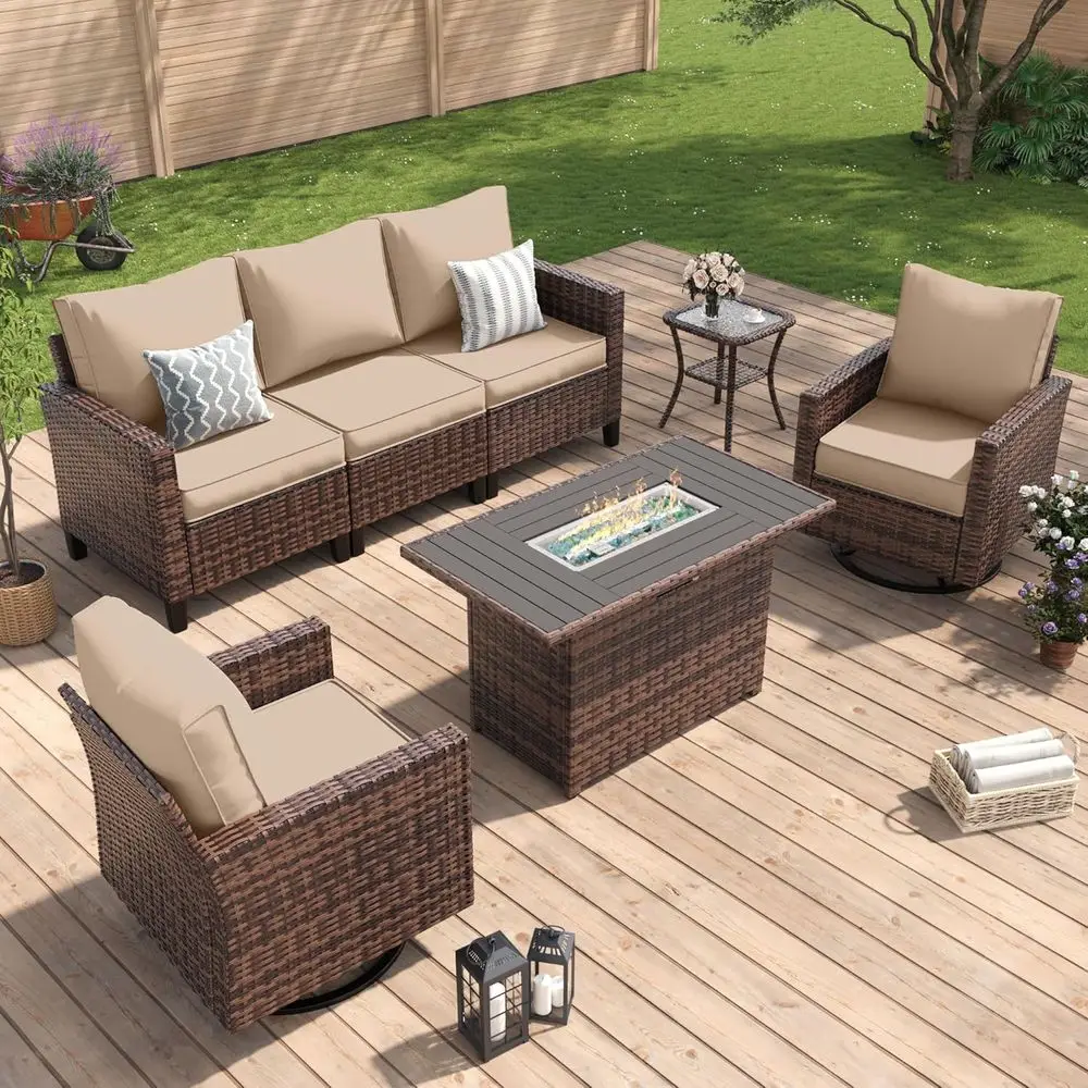 Outdoor Patio Furniture Set wi - Outdoor Furniture With Fire Pit Table recension och pris
