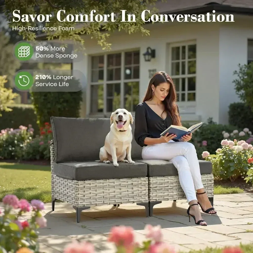 6-Piece Outdoor Wicker Patio F - Outdoor Furniture With Fire Pit Table recension och pris