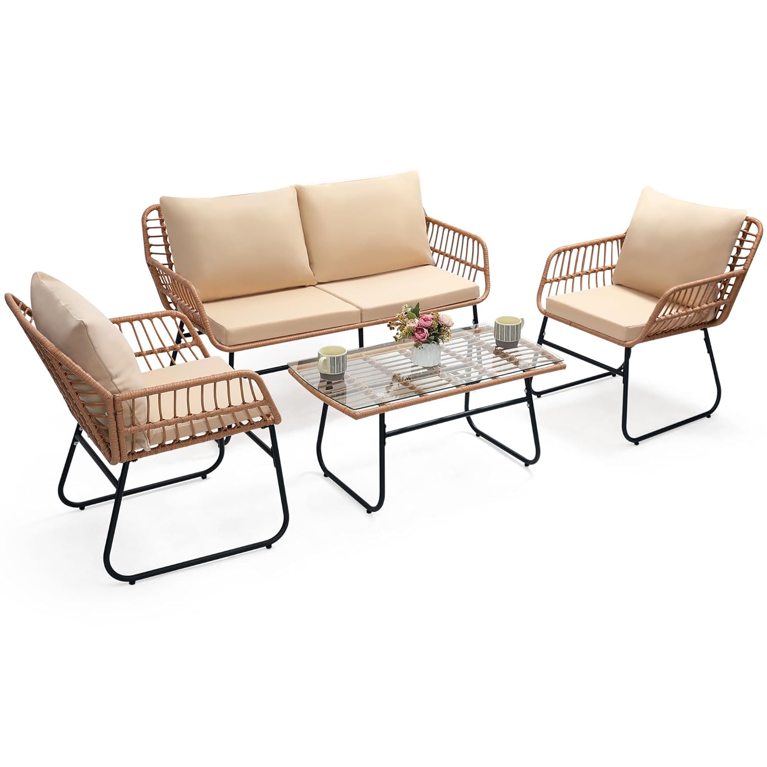 4 Piece Patio Bistro Outdoor F - Outdoor Furniture Deals recension och pris