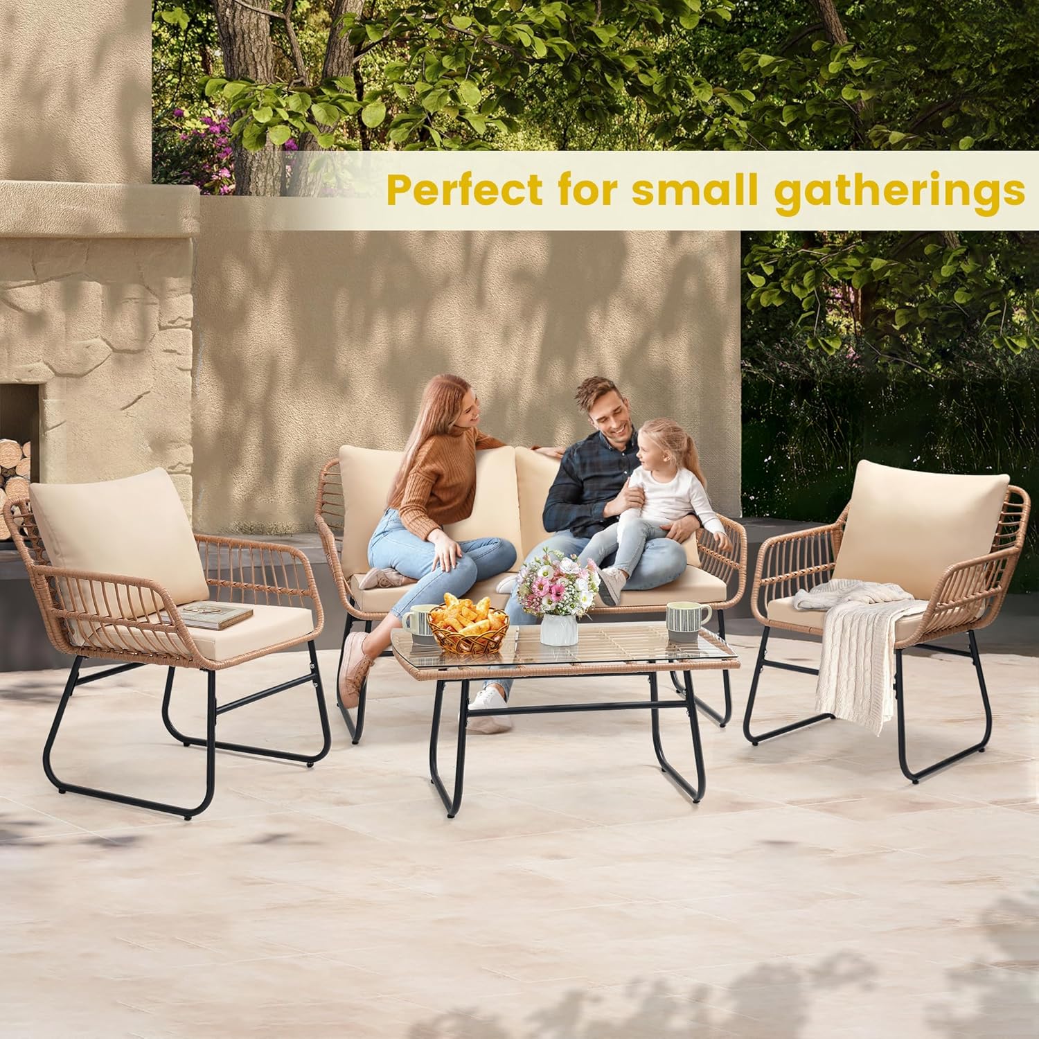 4 Piece Patio Bistro Outdoor F - Outdoor Furniture Deals recension och pris