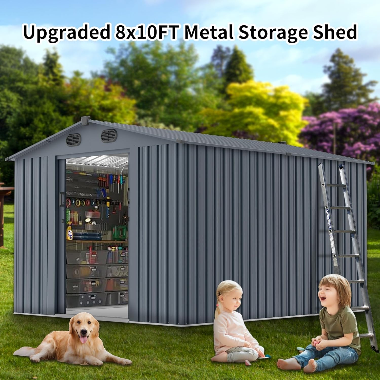 Outdoor Storage Shed 8x10 FT w - Outdoor Furniture Modern recension och pris