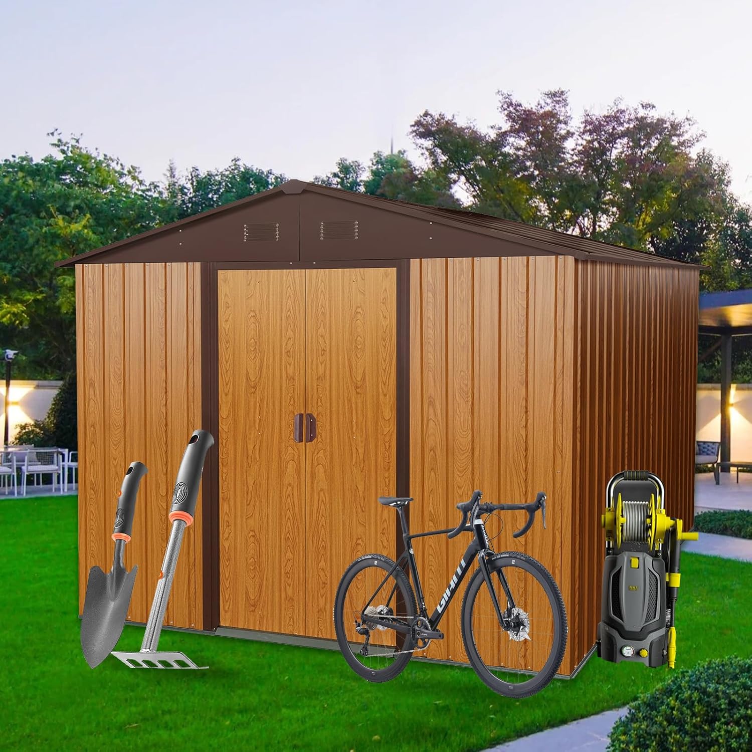 8x10 FT Outdoor Storage Shed,  - Outdoor Furniture Modern recension och pris