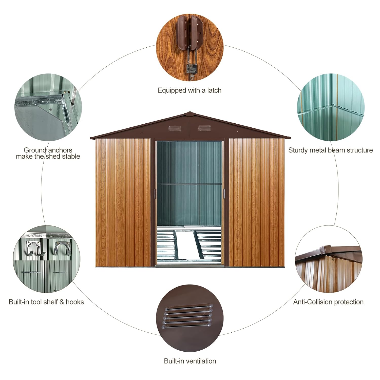8x10 FT Outdoor Storage Shed,  - Outdoor Furniture Modern recension och pris
