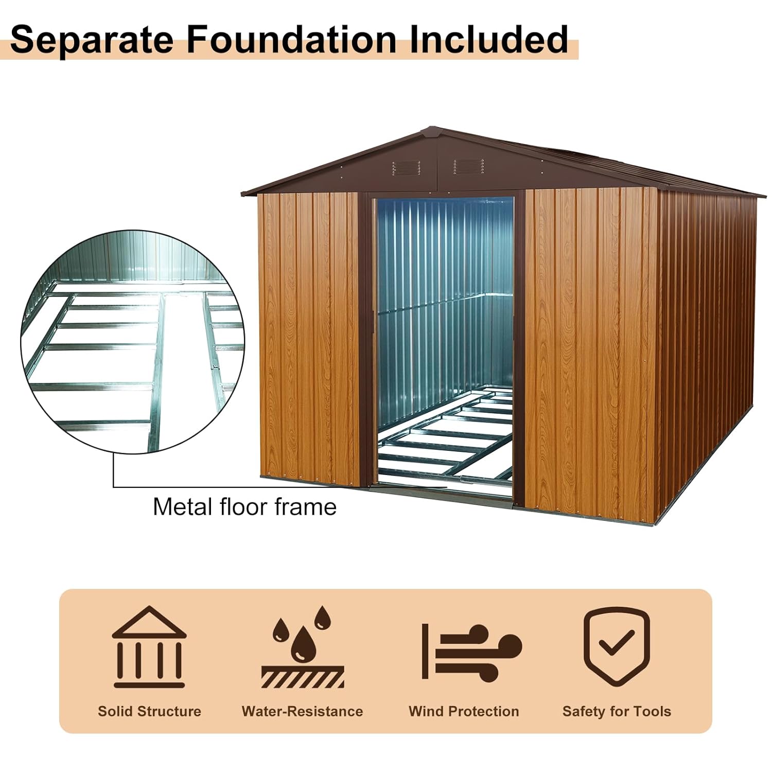 8x10 FT Outdoor Storage Shed,  - Outdoor Furniture Modern recension och pris