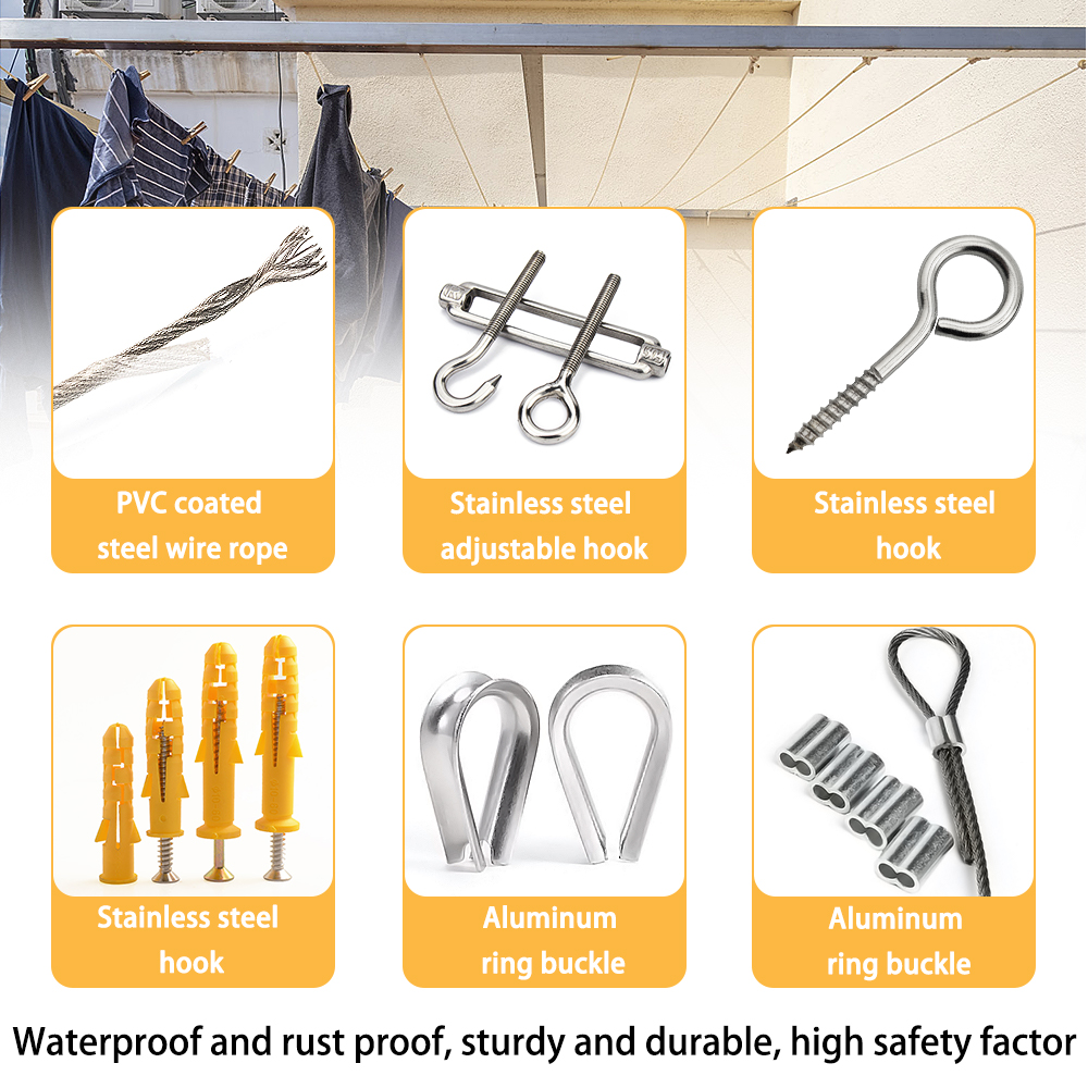 10-25M Steel Wire Rope Stainle - Outdoor Furniture Rope recension och pris