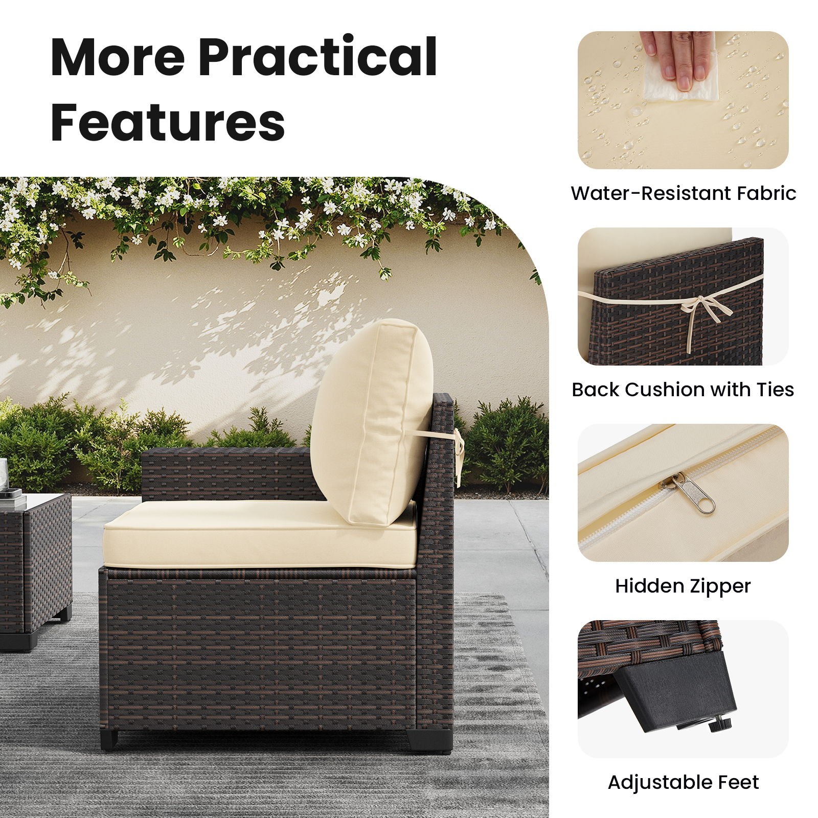 7 Piece Patio Furniture Set wi - Outdoor Furniture With Fire Pit Table recension och pris