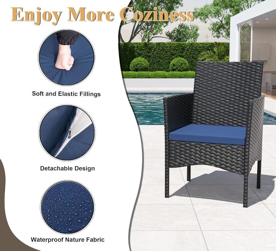 4 Piece Patio Rattan Conversat - Outdoor Furniture Deals recension och pris