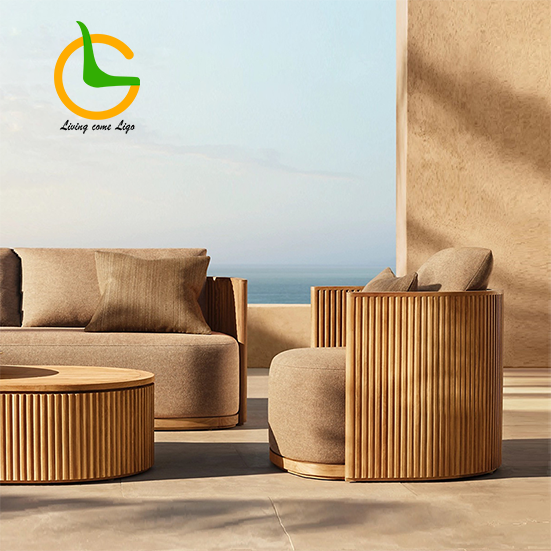 Luxury L-shaped Teak Wood Outd - Outdoor Furniture Durable recension och pris