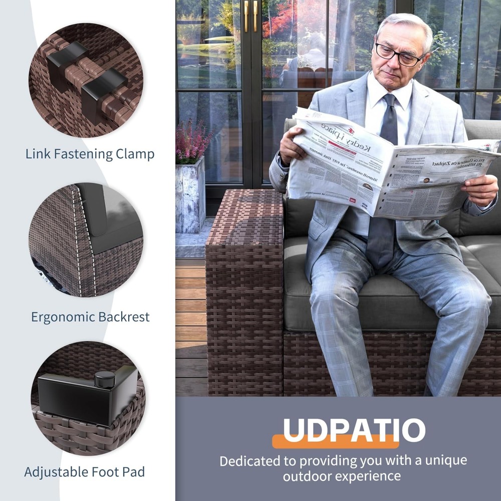 Sectional Sofa Set with Fire P - Outdoor Furniture Europe recension och pris